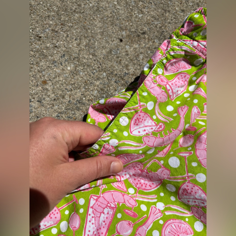 LILLY PULITZER Men’s Shrimp Preppy Pink Green Summer Beach Swim Trunks Size XL - Picture 6 of 8